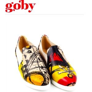 Goby~Inspired Art Multicolored Slip on Sneakers